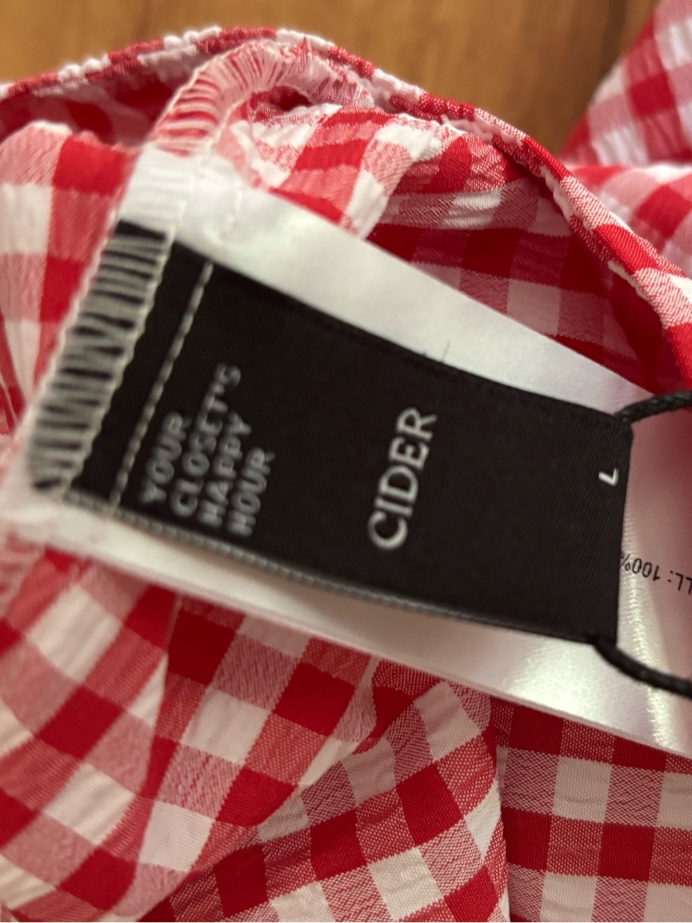 Cider Red and White Gingham Mini Skirt L NWT Cottagecore Girlhoodcore Modest - Picture 5 of 9
